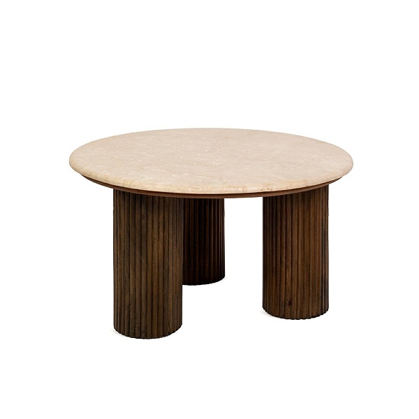 Stolik kawowy RAGNO marmur / drewno - MaMaison
