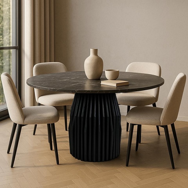 Stół jadalniany LEVANTE 120 czarny marmur - MaMaison