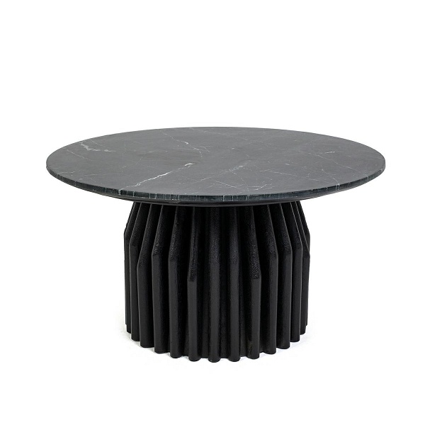 Stolik kawowy LEVANTE czarny marmur / drewno - MaMaison