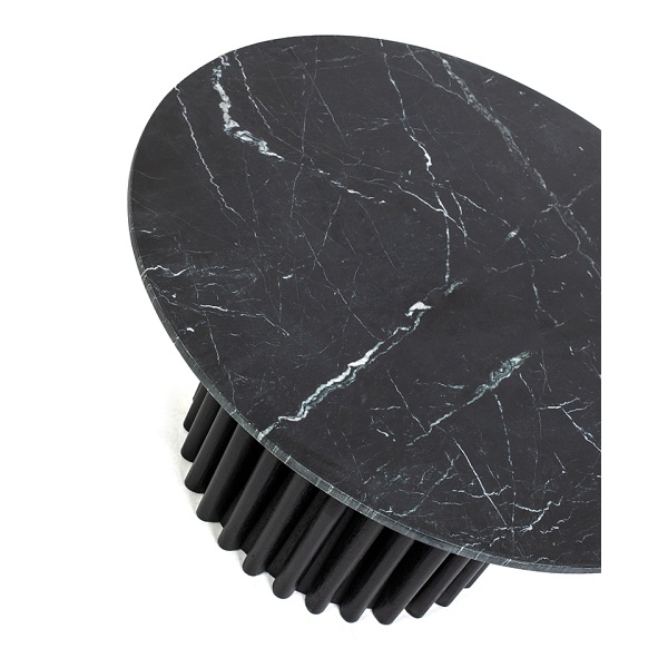 Stolik kawowy LEVANTE czarny marmur / drewno - MaMaison