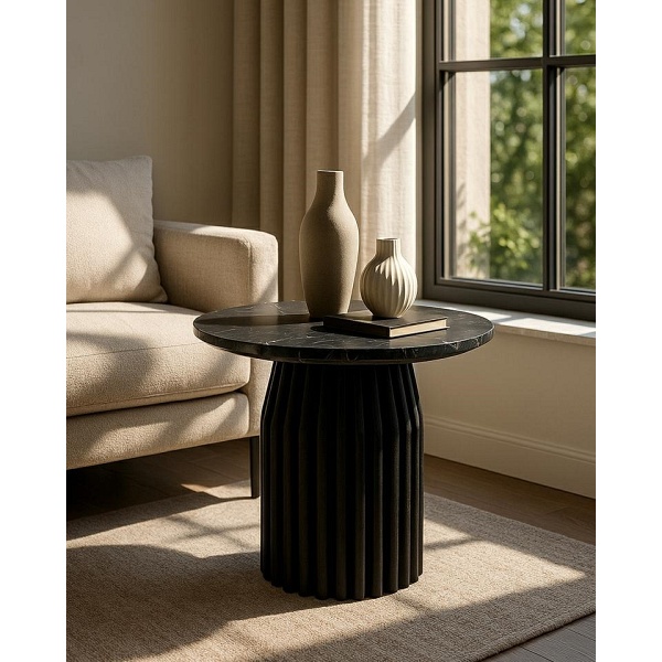 Stolik LEVANTE czarny marmur / drewno - MaMaison