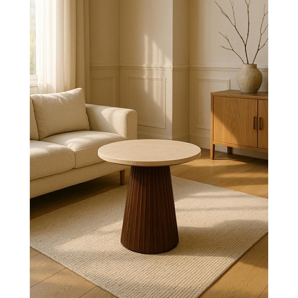 Stolik ARGENTINA marmur / drewno - MaMaison