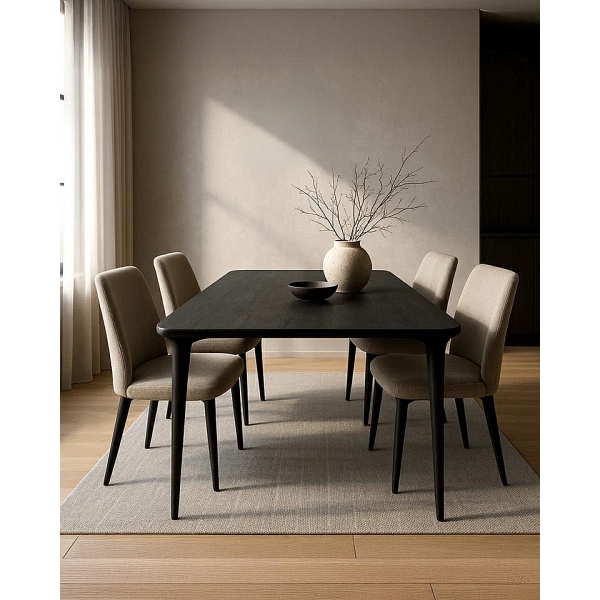 Stół jadalniany LAMINAR 200 czarny / drewno - MaMaison