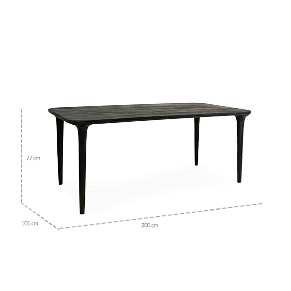 Stół jadalniany LAMINAR 200 czarny / drewno - MaMaison