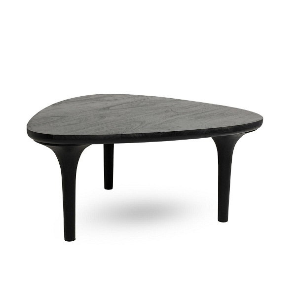 Stolik kawowy LAMINAR czarny / drewno - MaMaison