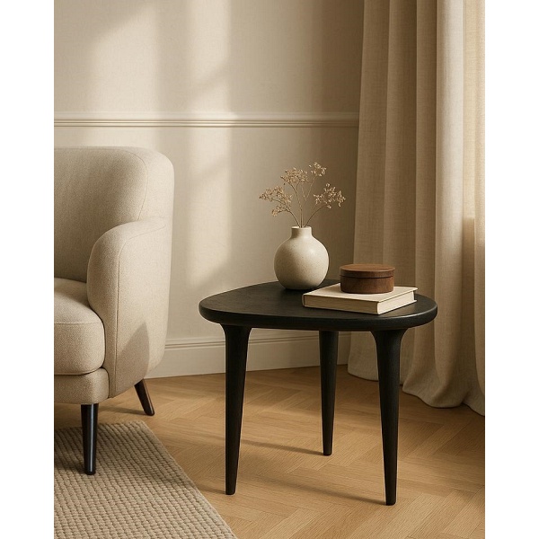 Stolik LAMINAR czarny / drewno - MaMaison