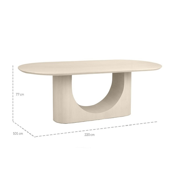 Stół jadalniany ICARO 220 beżowy / drewno - MaMaison