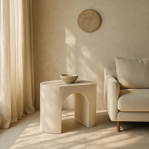 Stolik ICARO beżowy / drewno - MaMaison