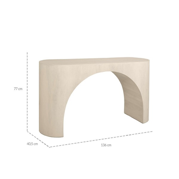 Konsola ICARO beżowa / drewno - MaMaison