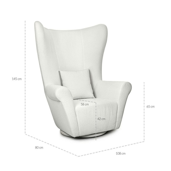 Fotel obrotowy GROSDOS biały / chenille - MaMaison