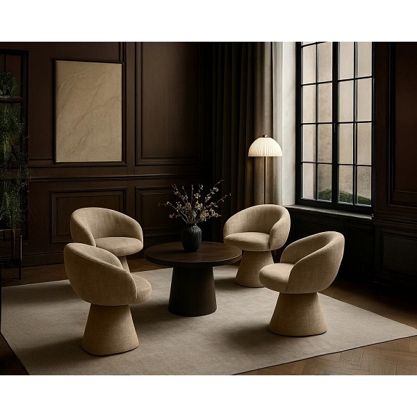 Krzesło obrotowe PEDRA beżowe - MaMaison