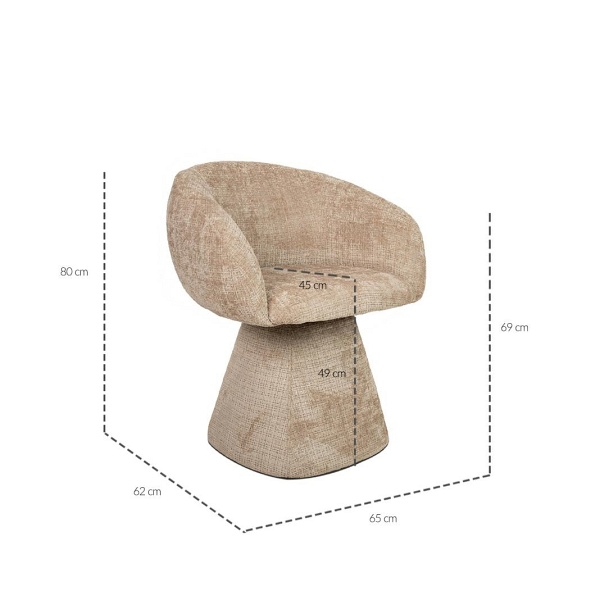 Krzesło obrotowe PEDRA beżowe - MaMaison