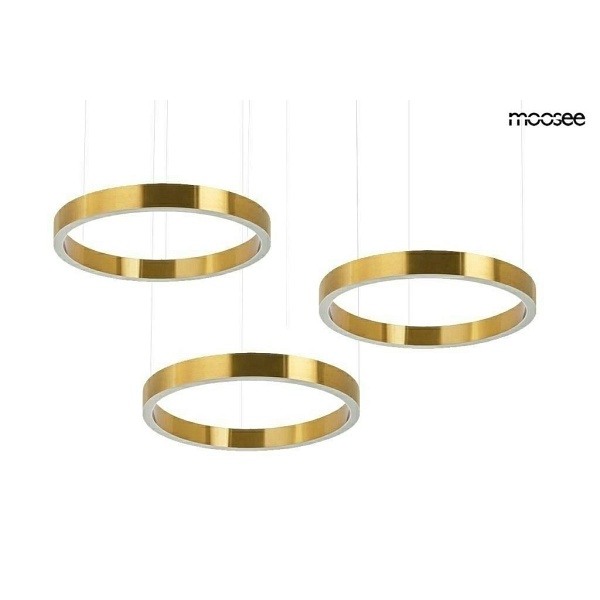 Lampa wisząca RING 40 + 40 + 40 złota na jednej podsufitce - Moosee