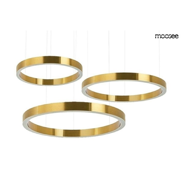 Lampa wisząca RING 40 + 60 + 80 złota na jednej podsufitce - Moosee