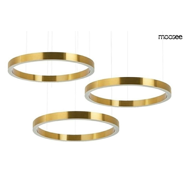 Lampa wisząca RING 80 + 80 + 80 złota na jednej podsufitce - Moosee