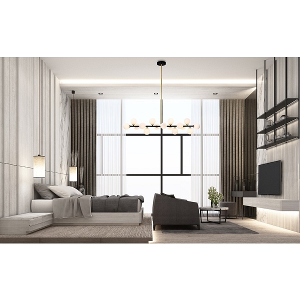 Lampa wisząca COSMO LEVEL M - czarna, złota - Moosee