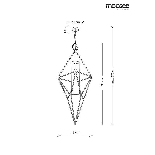 Lampa wisząca HAVANA M - złota - Moosee