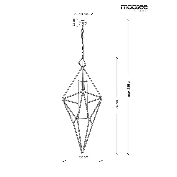 Lampa wisząca HAVANA L - złota - Moosee
