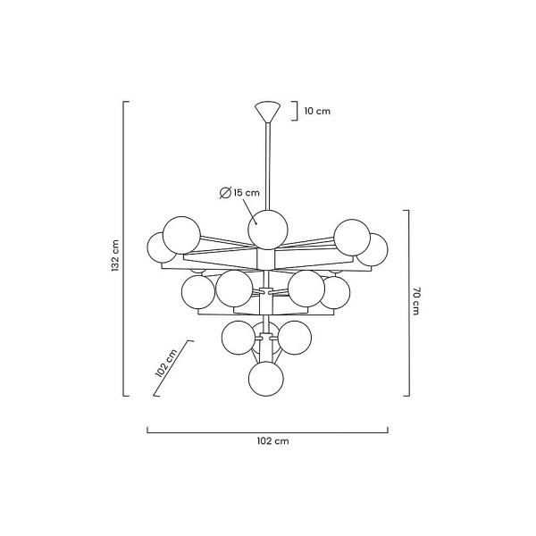 Lampa wisząca SOLEI złota - Moosee