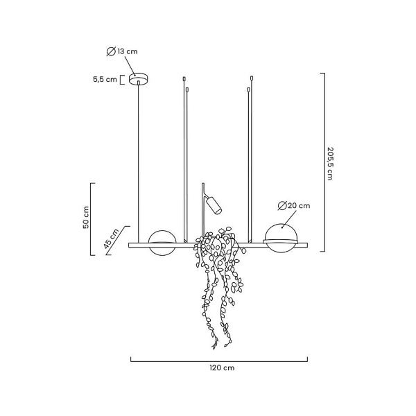 Lampa wisząca PLANT czarna - Moosee