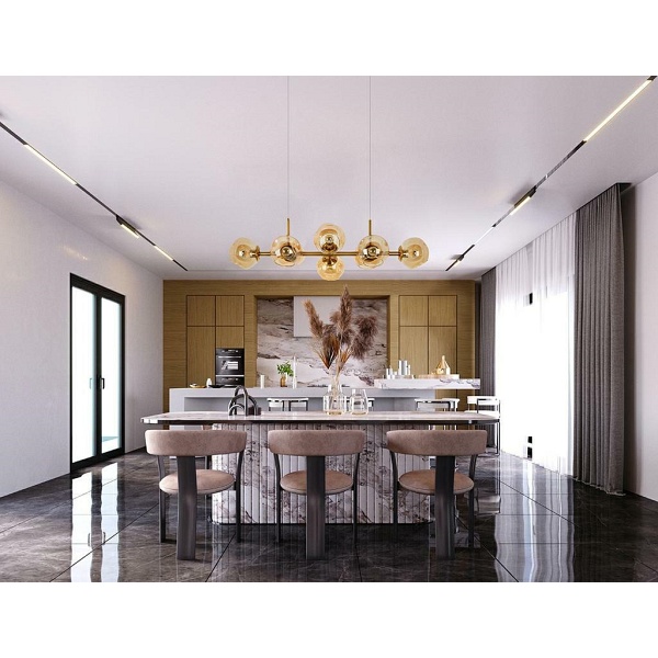 Lampa wisząca ROMEO GOLD złota / bursztynowa - Moosee