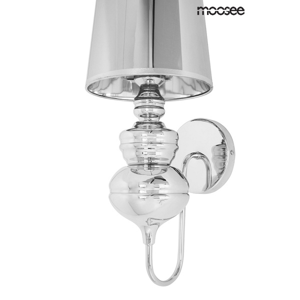 MOOSEE lampa ścienna QUEEN 20 srebrna - Moosee