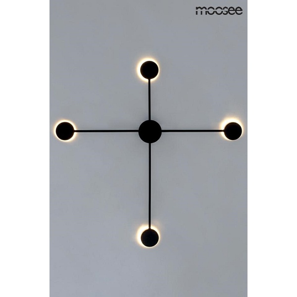 Lampa ścienna SHADOW 4 CLOSE czarna - Moosee