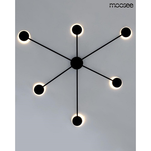 Lampa ścienna SHADOW 6 CLOSE czarna - Moosee