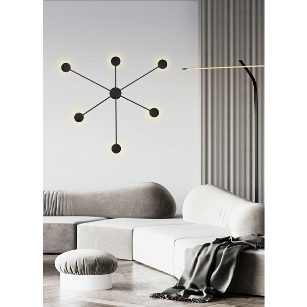 Lampa ścienna SHADOW 6 CLOSE czarna - Moosee