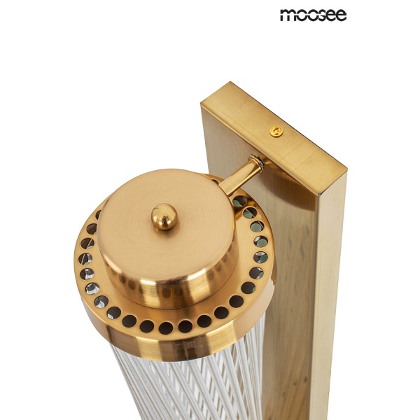 Lampa ścienna COLUMN 60 złota - Moosee