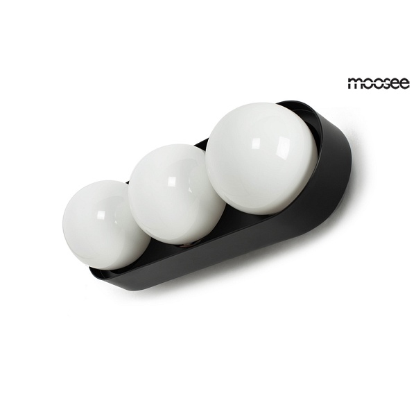 Lampa ścienna DROPS 3 czarna - Moosee
