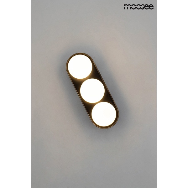 Lampa ścienna DROPS 3 czarna - Moosee