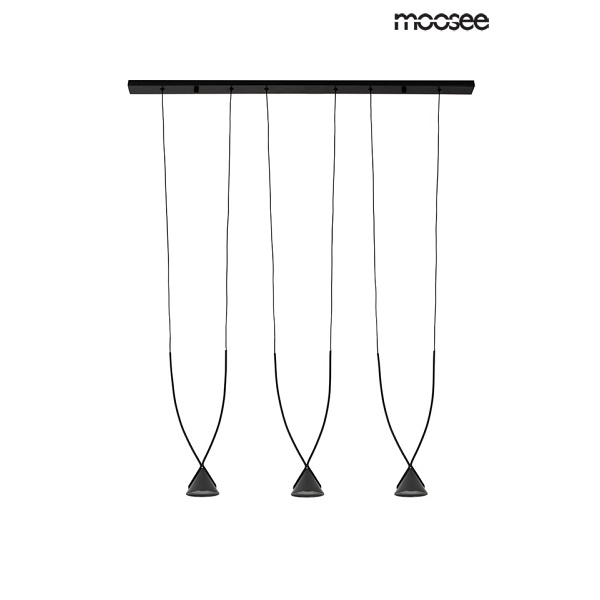 Lampa wisząca ATLAS 3 czarna - Moosee