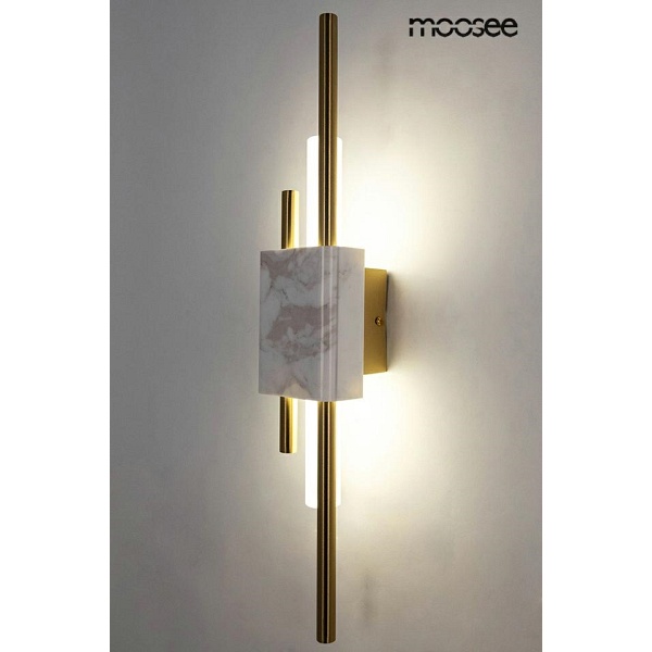 Lampa ścienna EVANS biała / złota - Moosee