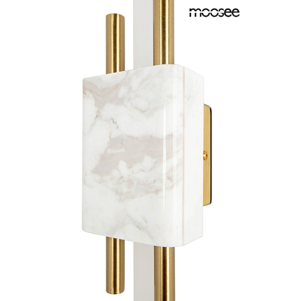 Lampa ścienna EVANS biała / złota - Moosee