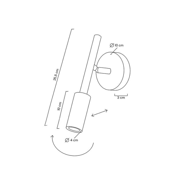 Lampa ścienna PRISMA czarna - Moosee