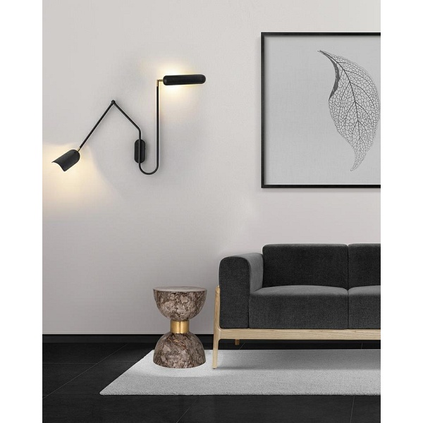 Lampa ścienna TENTA czarna - Moosee