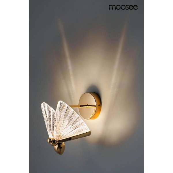 Lampa ścienna BUTTERFLY M złota - Moosee