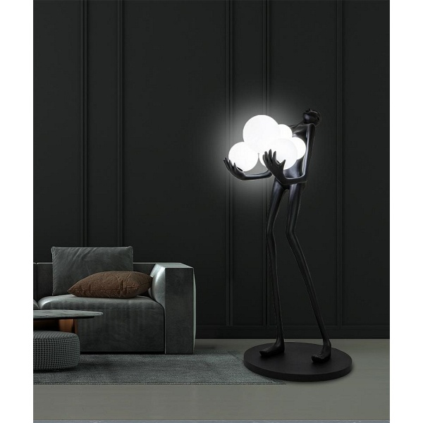 Lampa podłogowa HUMAN czarna - Moosee