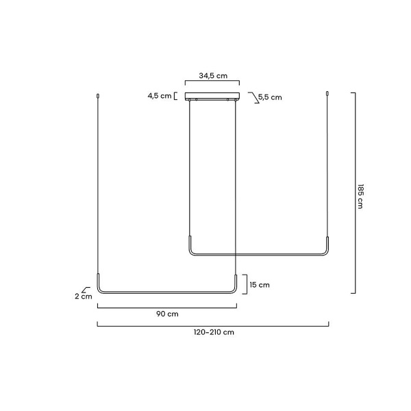 Lampa wisząca SHAPE DUO 120 czarna - Moosee