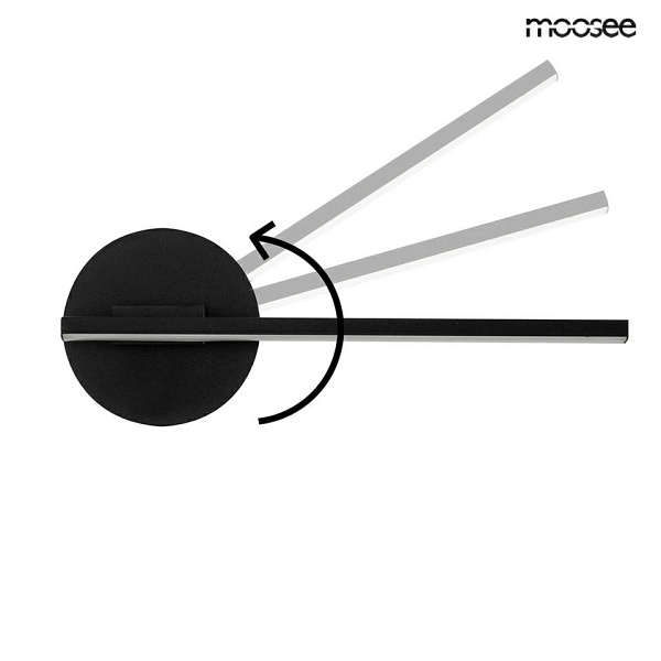 Lampa ścienna HORIZON czarna - Moosee