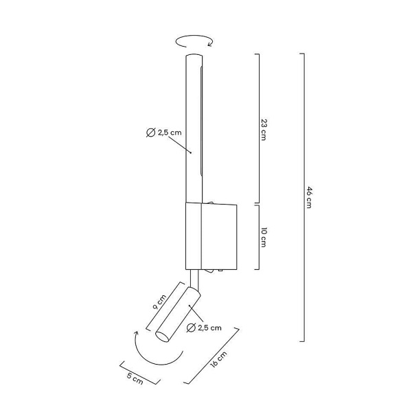 Lampa ścienna PERISCOPE czarna - Moosee