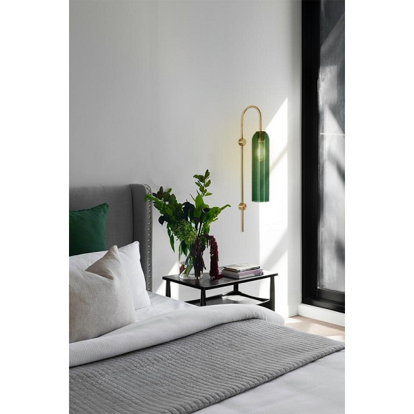 MOOSEE lampa ścienna SLACK złota / zielona - Moosee