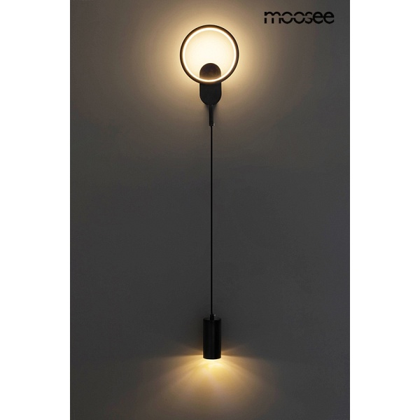 Lampa ścienna COMO czarna - Moosee