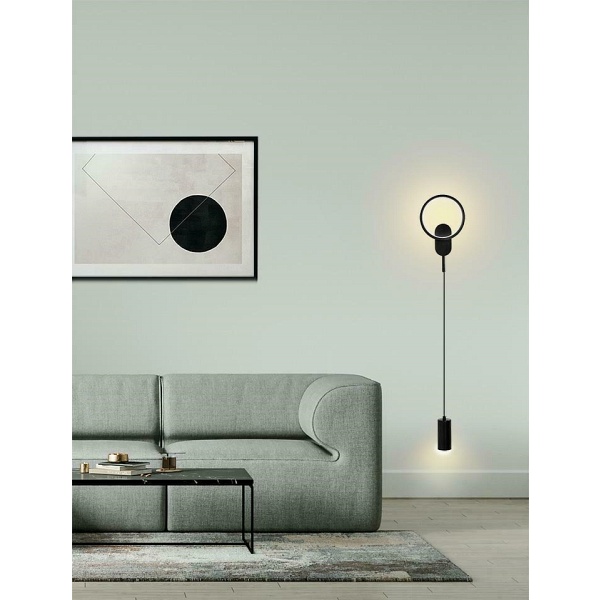 Lampa ścienna COMO czarna - Moosee