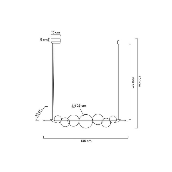Lampa wisząca ECHO 140 złota - Moosee