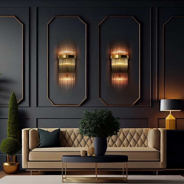 MOOSEE lampa ścienna FLORENS L złota - Moosee