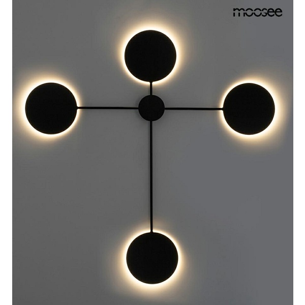 Lampa ścienna SHADOW 4 czarna - Moosee