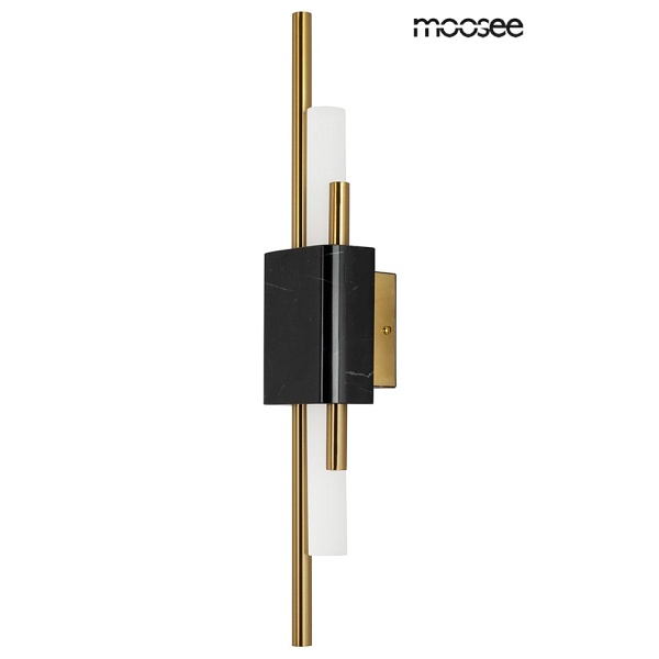 Lampa ścienna EVANS czarna / złota - Moosee