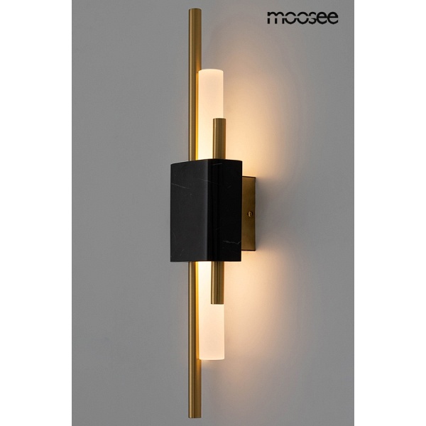 Lampa ścienna EVANS czarna / złota - Moosee